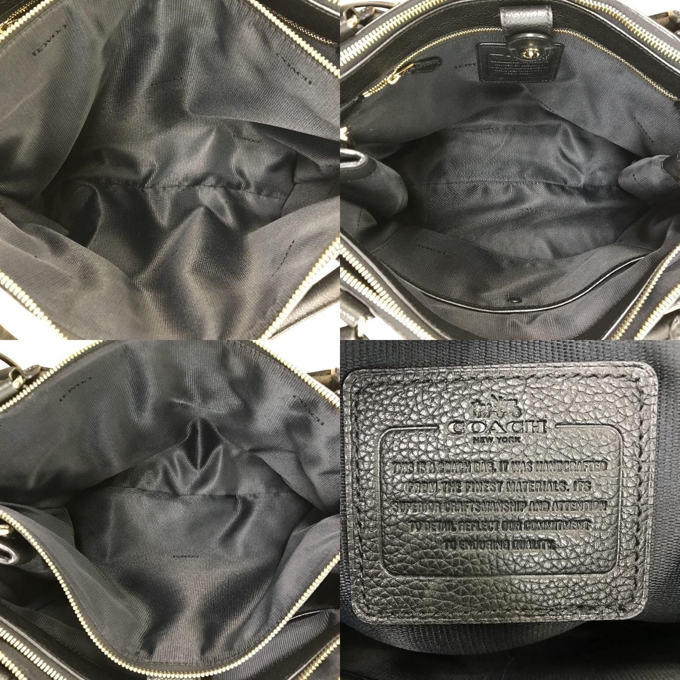 COACH コーチ ハンドバッグ レディース レザー 2way 斜め掛け ショルダー ターンロック ブラック 33731 中古 T1