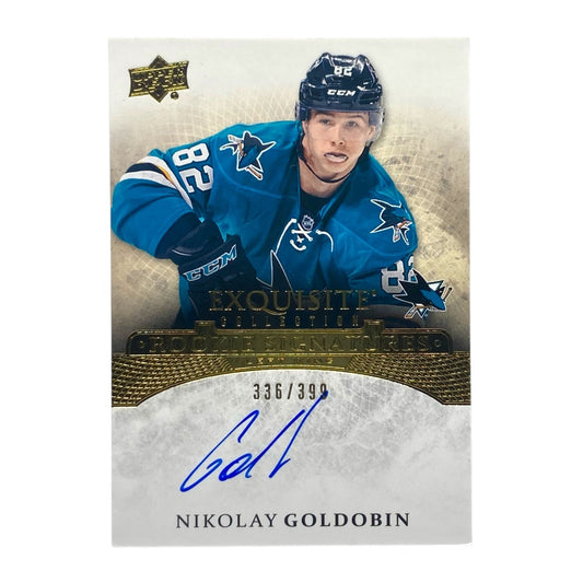 UPPER DECK NHLカード EXQUISITE COLLECTION NIKOLAY GOLDOBIN SHARKS 336/399 #ERS-NG 中古 IT2