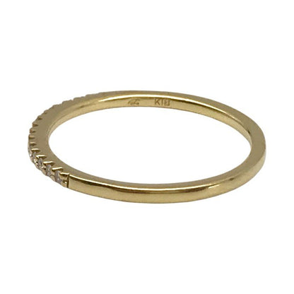 4℃ K18 リング レディース シンプル メレダイヤ イエローゴールド 10号 中古 T1