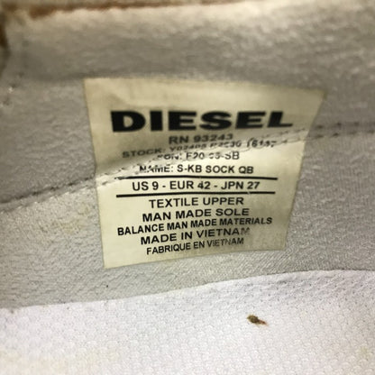 DIESEL ディーゼル SK-SOCK QB ソックスニーカー メンズ ローカット ニット ロゴ ストレッチ オフホワイト 27cm Y02405 中古 T1