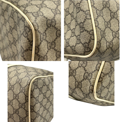 GUCCI グッチ ボストンバッグ ユニセックス GGプラス ホワイト/グレー 193603 鞄 おしゃれ ブランド エナメル レディース メンズ 中古 W４