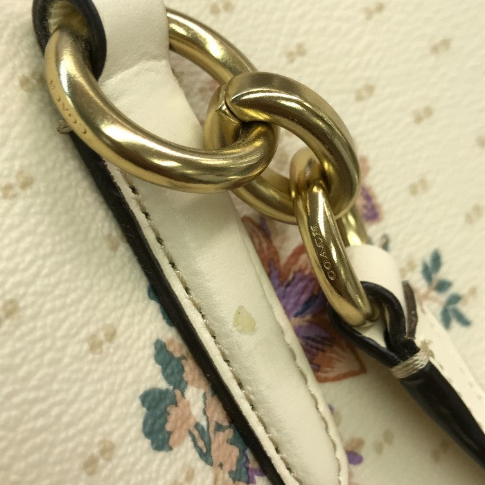 COACH コーチ ハンドバッグ レディース 2way 斜め掛け ショルダー 花柄 フラワー アイボリー F31419 中古 T1