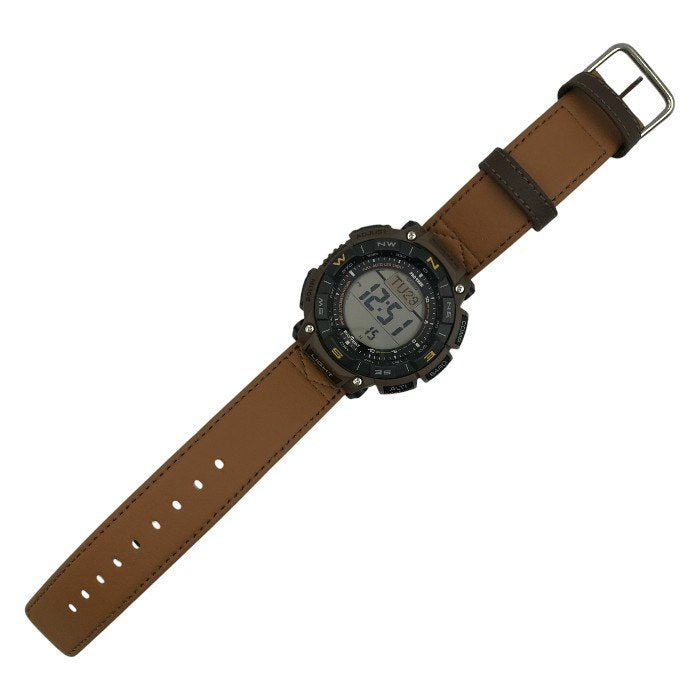 CASIO カシオ PRO TREK 腕時計 メンズ タフソーラー 電波 デジタル 登山 アウトドア コンパス コヨーテブラウン/ブラック PRG-340L-5JF 中古 T1