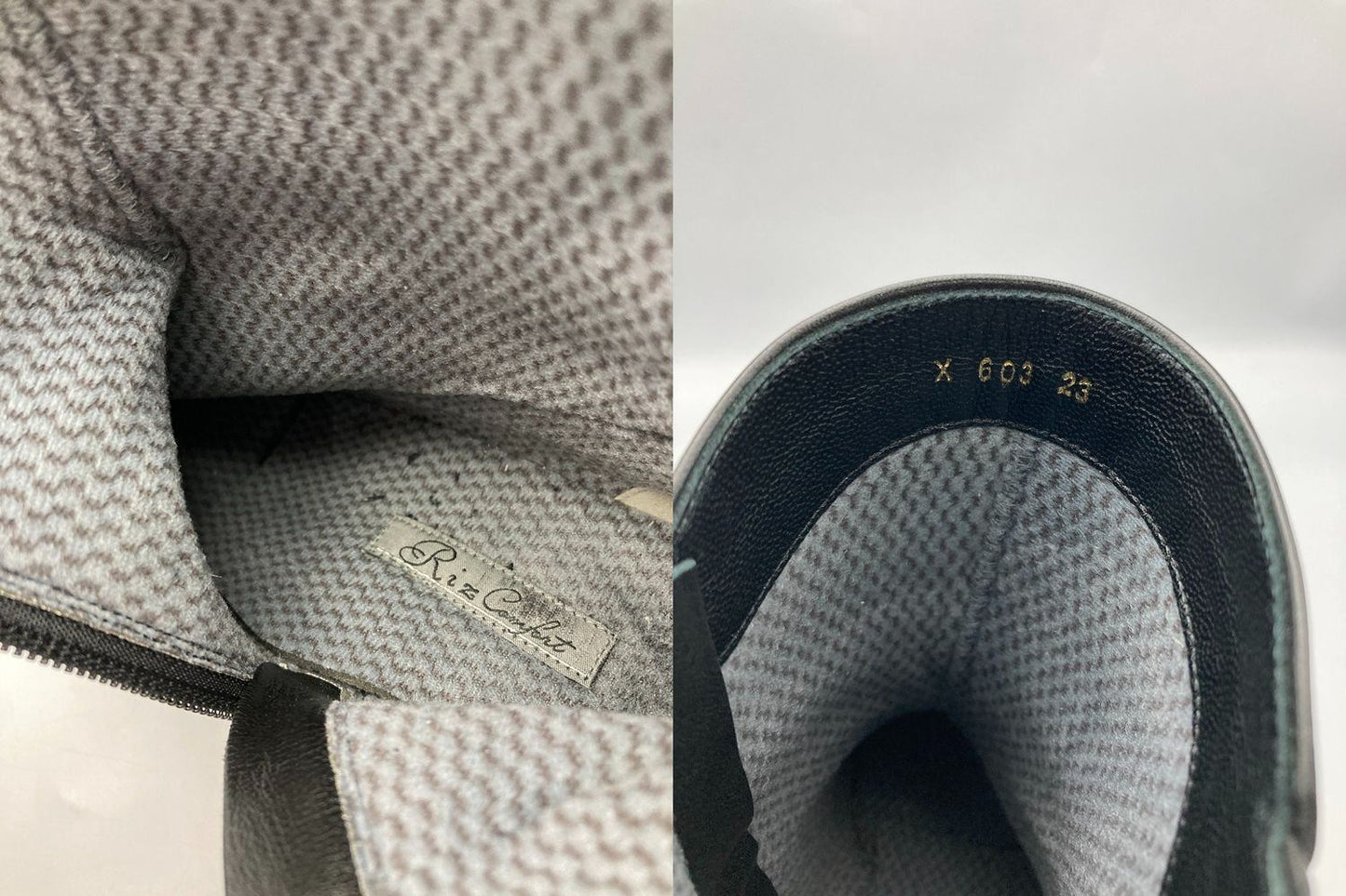 RiZComfort リズコンフォート サイドジップ レザー ショートブーツ 0603 サイズ23.0cm 中古 D4