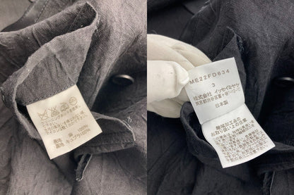 IISSEY MIYAKE MEN イッセイミヤケ メン リネン 縮絨加工 テーラードジャケット ME22FD634 サイズ3 ブラック 中古 D4