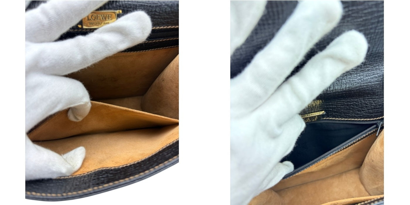 LOEWE ロエベ バルセロナ ハンドバッグ レディース レザー 2way ブラック 鞄 ブランド 本革 小さめ 中古 W４