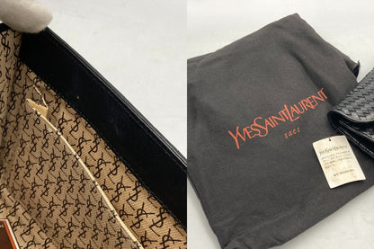 Yves Saint Laurent イヴサンローラン 編み込み クラッチバッグ 中古 D4