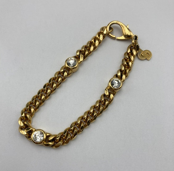 Christian Dior クリスチャンディオール ビジュー付き ブレスレット 中古 D4