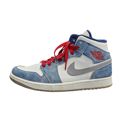 NIKE AIR JORDAN 1 MID SE エアジョーダン ミッド スニーカー メンズ ミッドカット ヴィンテージ風 ブルー/ホワイト 27cm DN3706 401 中古 T1