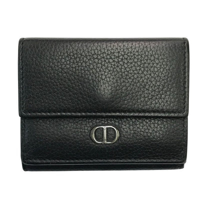 Dior ディオール CD Icon 財布 ユニセックス 三つ折りウォレット レザー コンパクト アイコン ロゴ ブラック 中古 T1