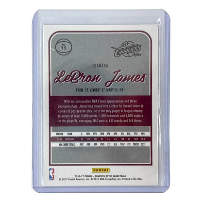 PANINI NBAカード DONRUSS OPTIC LEBRON JAMES CLEVELAND CAVALIERS #15 中古 IT1