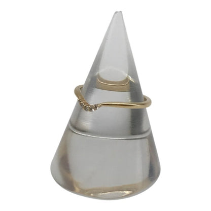 agete アガット K10/ダイヤモンド 0.03ct リング レディース メレダイヤ ナローリング シンプル イエローゴールド 9号 中古 T1