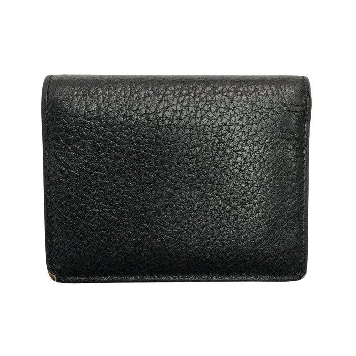 PRADA プラダ 財布 レディース 2つ折り レザー コンパクト 小銭入れあり ゴールド金具 ブラック/レッド 中古 T1