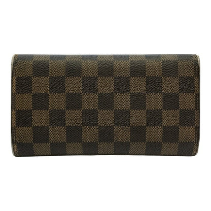 LOUIS VUITTON ルイヴィトン ダミエ エベヌ ポルトフォイユ インターナショナル 長財布 ユニセックス 3つ折り 定番 ブラウン N61217 中古 T1