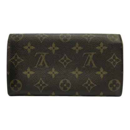 LOUIS VUITTON ルイヴィトン モノグラム ポシェットポルトモネクレディ 長財布 ユニセックス 二つ折り ホック 小銭入れあり ブラウン M61725 中古 T1