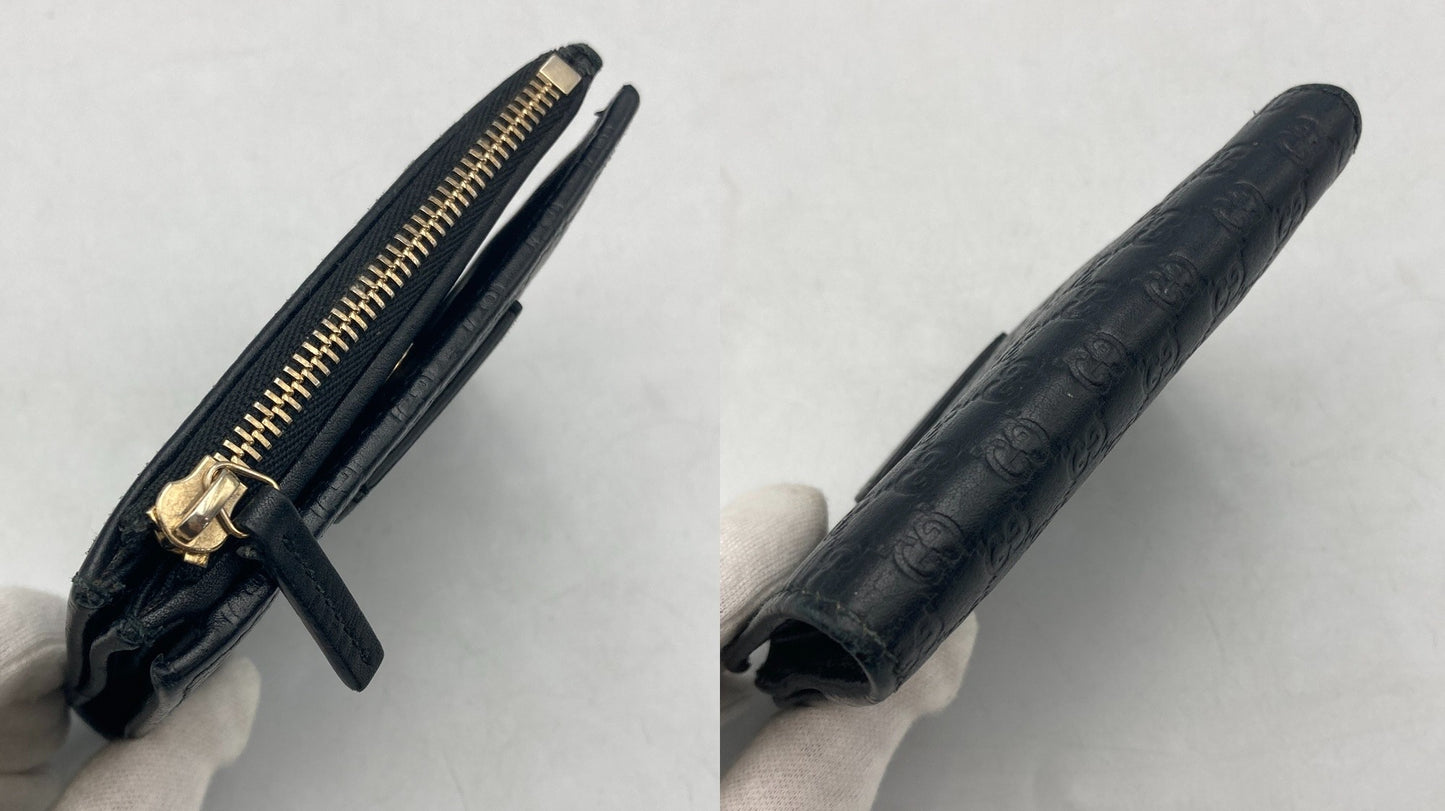 GUCCI グッチ マイクログッチシマ レザー 2つ折り財布 510318 中古 D4