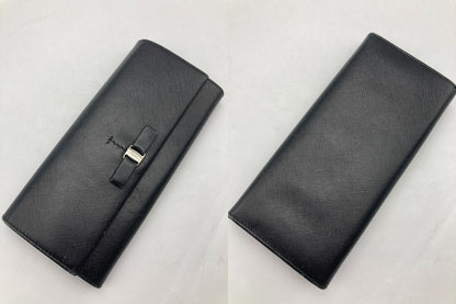Salvatore Ferragamo フェラガモ ヴァラリボン 長財布 レザー 22-A994 中古 D4
