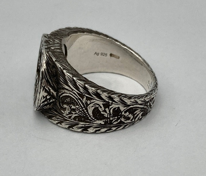 GUCCI グッチ インターロッキングG アラベスク リング SV925 サイズ18号 中古 D4