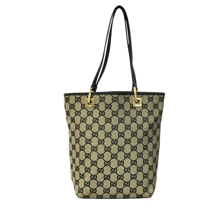 GUCCI グッチ GGキャンバス トートバッグ レディース セミショルダー デイリーユース ブラック 002058 中古 T1