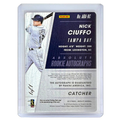 PANINI MLBカード ABSOLUTE NICK CIUFFO TAMPA BAY RAYS 1of1 #ARA-NC 中古 IT1