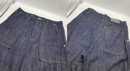 Y’s ワイズ ヨウジ ヤマモト 80OZ DENIM LONG STRAIGHT PANTS デニムパンツ YX-P99-027 サイズ1 レディース 中古 D4