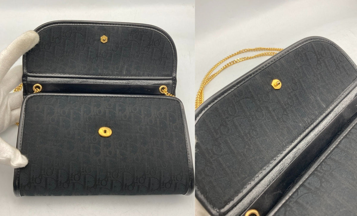Christian Dior クリスチャンディオール トロッター チェーン ショルダーバッグ 中古 D4