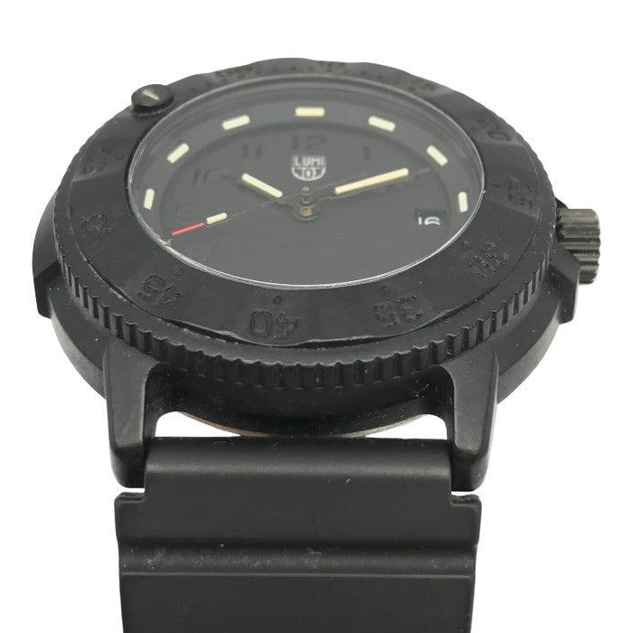 LUMINOX Original Navy Seal 3000 EVO Series 腕時計 メンズ アナログ クォーツ ラバーバンド 発光インデックス ネイビーシールズ ミリタリー ブラック 中古 T1