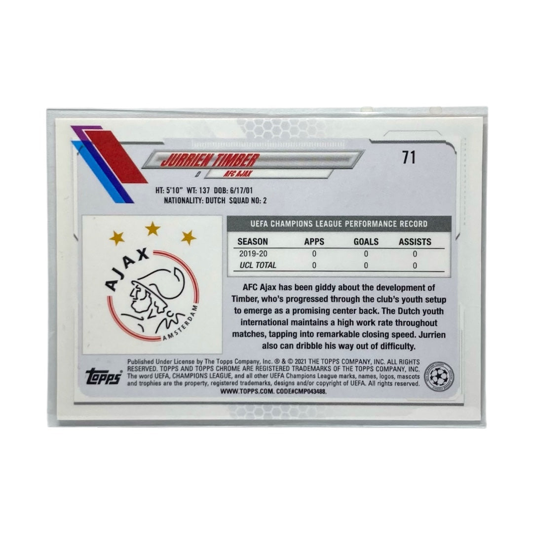 TOPPS サッカーカード CHROME JURRIEN TIMBER AJAX #71 中古 IT2