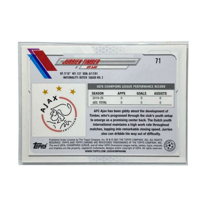 TOPPS サッカーカード CHROME JURRIEN TIMBER AJAX #71 中古 IT2