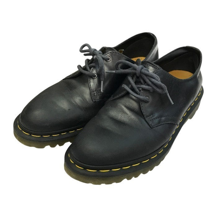 Dr.Martens ドクターマーチン 3ホール シューズ メンズ レザー ローカット イエローステッチ ブラック UK8 23775 中古 T1