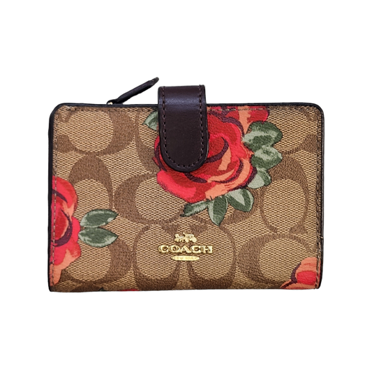 COACH コーチ 財布 レディース 二つ折り L字ファスナー ミニ コンパクト シグネチャー 花柄 F39190 中古 T1