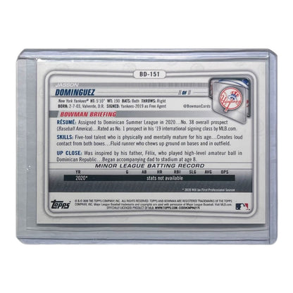 TOPPS MLBカード BOWMAN JASSON DOMINGUEZ NEW YORK YANKEES /150 #BD-151 中古 IT2