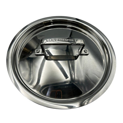 LE CREUSET ル・クルーゼ 2.8L 18cm 片手鍋 蓋付 ステンレス ソースパン キッチンツール 調理器具 料理 IH 直火 中古 W４