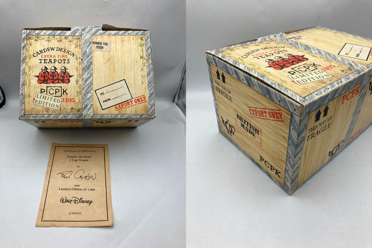 ポール・カーデュー くまのプーさん ２カップティーポット リミテッドエディション 928/5000 中古 D4