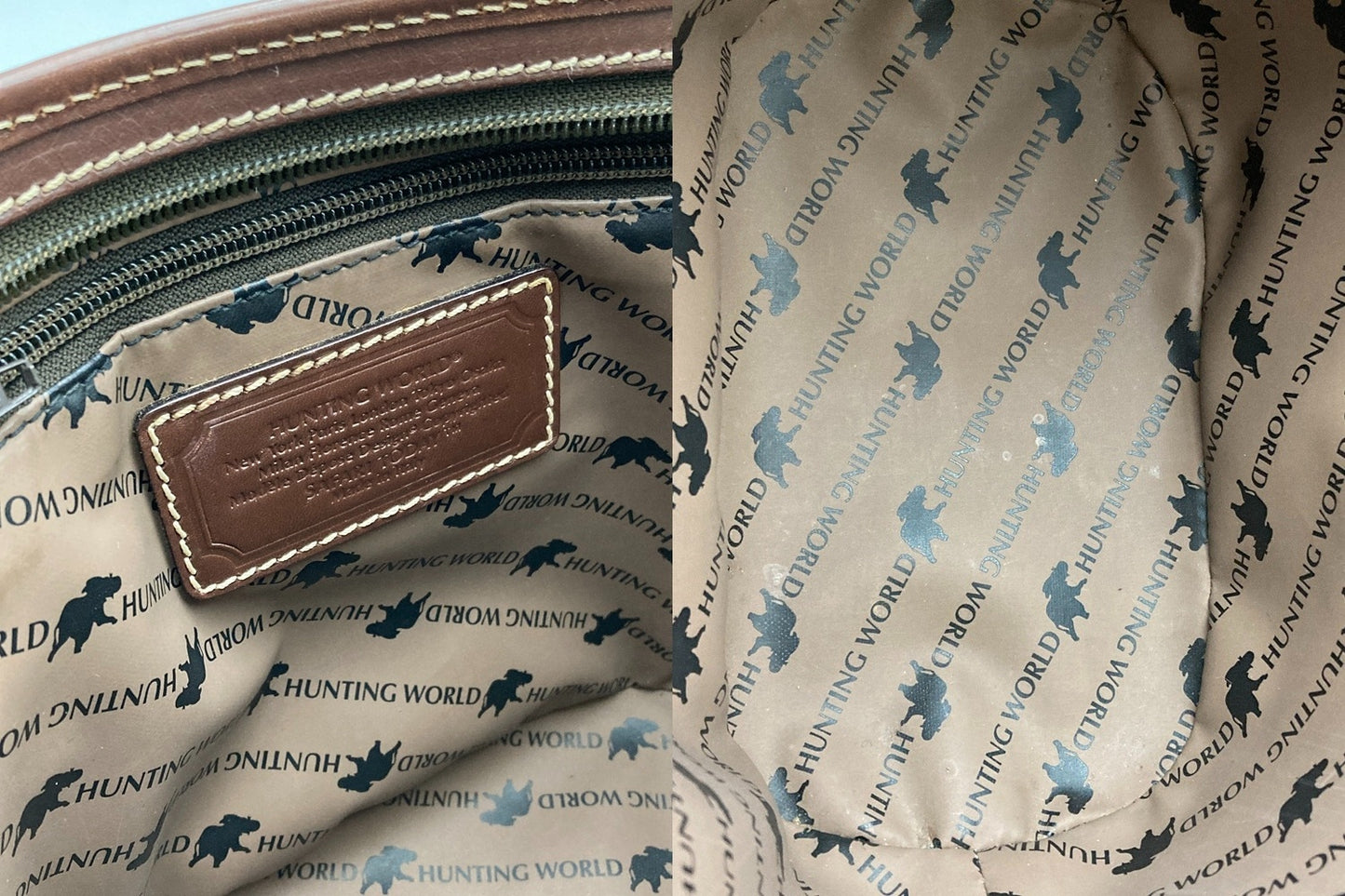 HUNTING WORLD ハンティングワールド キャンバス×レザー ミニトートバッグ 中古 D4