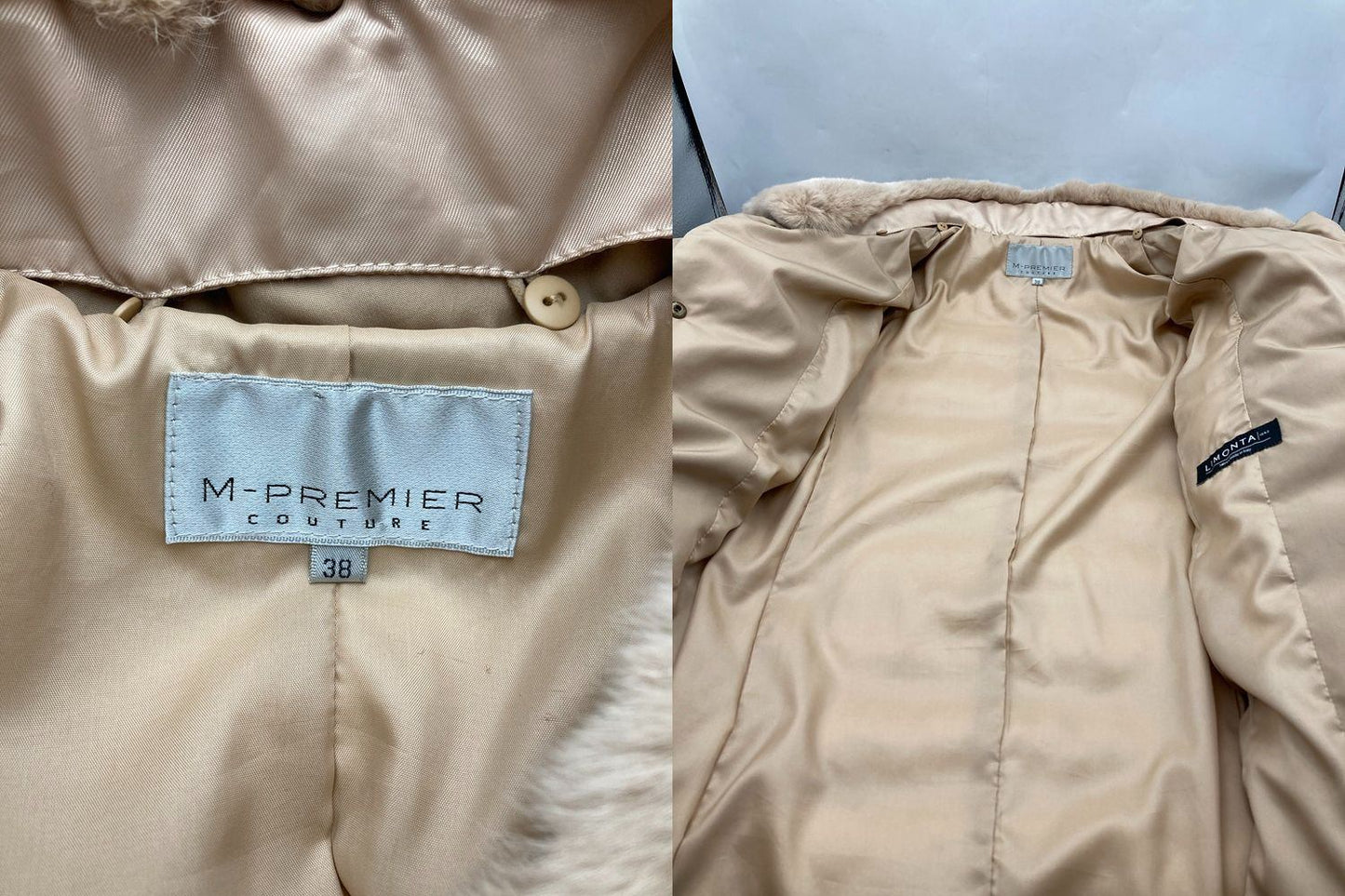 M-PREMIER COUTURE エムプルミエ クチュール レッキスファー ダウンコート サイズ38 中古 D4