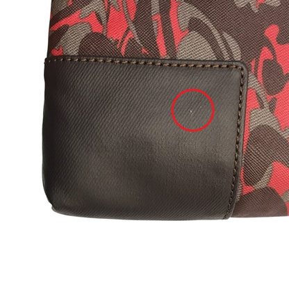 Vivienne Westwood クラッチバッグ ユニセックス オーブ カモフラージュ 迷彩 A4収納可 レッド/ブラウン 中古 T1