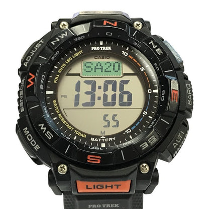 CASIO PRO TREK プロトレック Climber Line 腕時計 メンズ デジタル タフソーラー アウトドア 登山 コンパス ブラック PRG-340-1JF 中古 T1