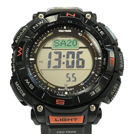 CASIO PRO TREK プロトレック Climber Line 腕時計 メンズ デジタル タフソーラー アウトドア 登山 コンパス ブラック PRG-340-1JF 中古 T1