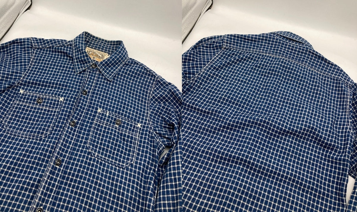 BOOTLEGGERS ブートレガーズ NEAL CASSADY RAILROAD ワークシャツ インディゴチェック サイズ14 メンズ 中古 D4