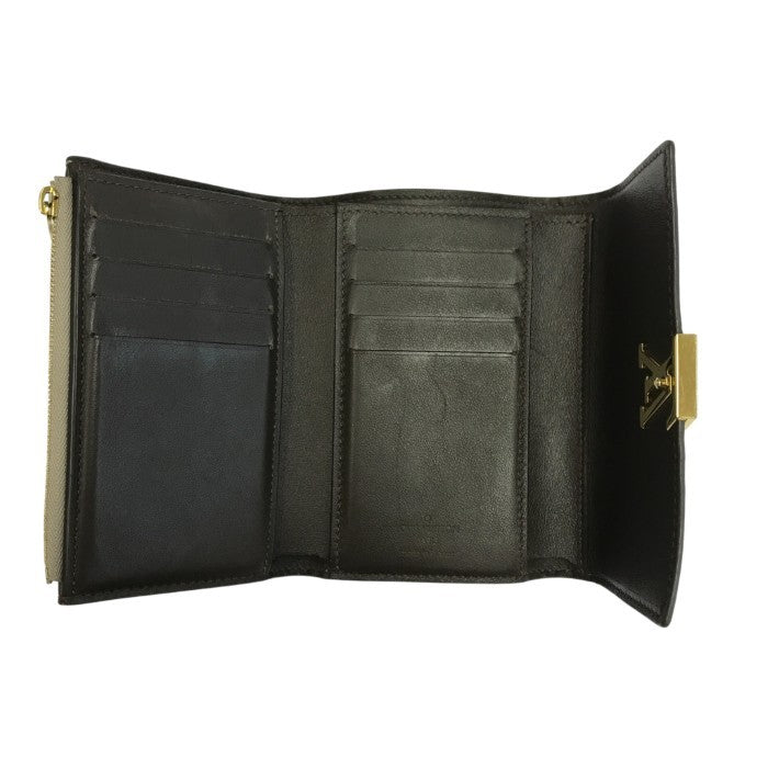 LOUIS VUITTON ルイヴィトン ポルトフォイユ カプシーヌ コンパクト 財布 3つ折り レディース トリヨンレザー ガレ ベージュ M62159 中古 T1