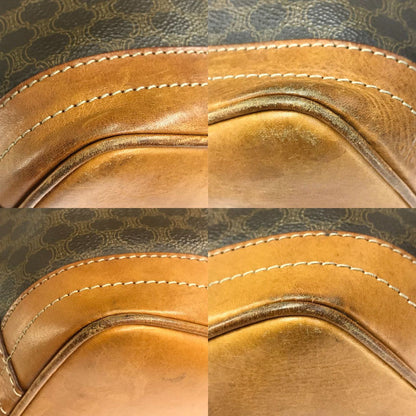 CELINE セリーヌ 巾着 ショルダーバッグ レディース マカダム柄 PVC ブラウン 中古 T1