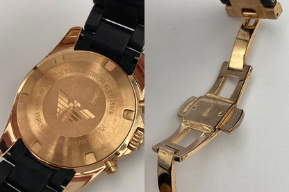 EMPORIO ARMANI エンポリオアルマーニ クロノグラフ 腕時計 クオーツ AR6066 中古 D4