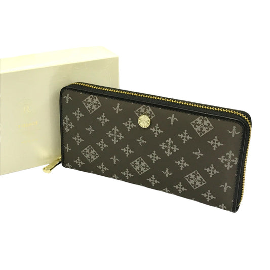 russet ラシット 長財布 レディース ラウンドジップ ファスナー 三層式小銭入れ 収納大 グレー SO-348 中古 T1