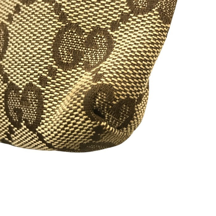 GUCCI グッチ ボディバッグ メンズ GGキャンバス/レザー ウエストポーチ 斜め掛け ショルダーバッグ ベージュ/ブラウン 28566 中古 T1