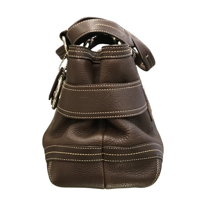 COACH コーチ ハンドバッグ レディース レザー セミショルダー ベルトデザイン ブラウン 02764 中古 T1