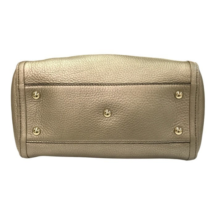 GUCCI グッチ インターロッキングG ソーホー ハンドバッグ レディース レザー フリンジ タッセルチャーム メタリックグレージュ 336751 中古 T1