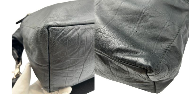 Daniel＆Bob ダニエル＆ボブ レザー ショルダーバッグ 2WAY メンズ 大きめ クロコ調 通勤 中古 W４