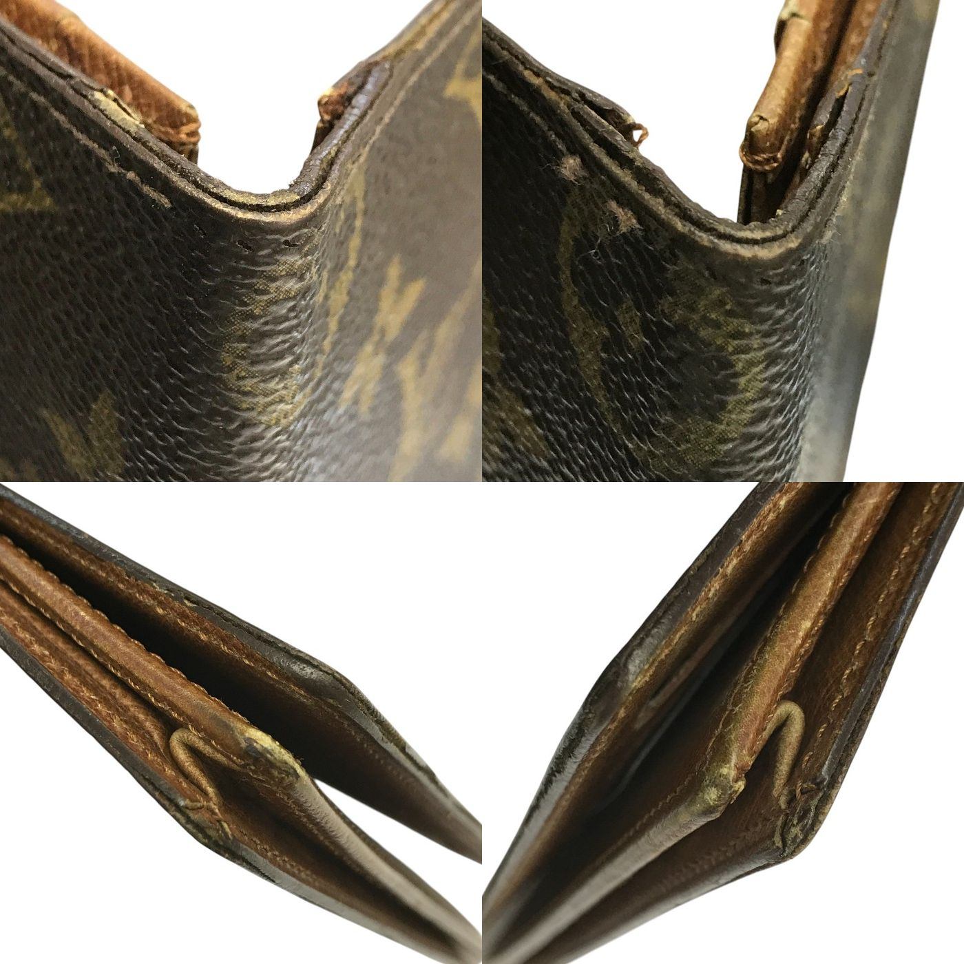 LOUIS VUITTON ルイヴィトン モノグラム ポルトカルトクレディ 円 長財布 メンズ 札入れ 小銭入れなし 旧型 ブラウン M60825 中古 T1