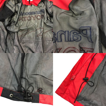 Panasonic TOYOTA Racing F1 ジャケット メンズ ナイロン 中綿インナー付き フード収納 ジップアップ 刺繍 レッド/ホワイト Mサイズ 中古 T1